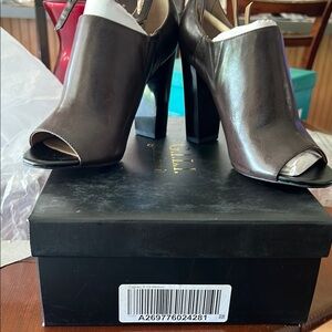 CL by Laundry Dark Brown Open Toe Heels